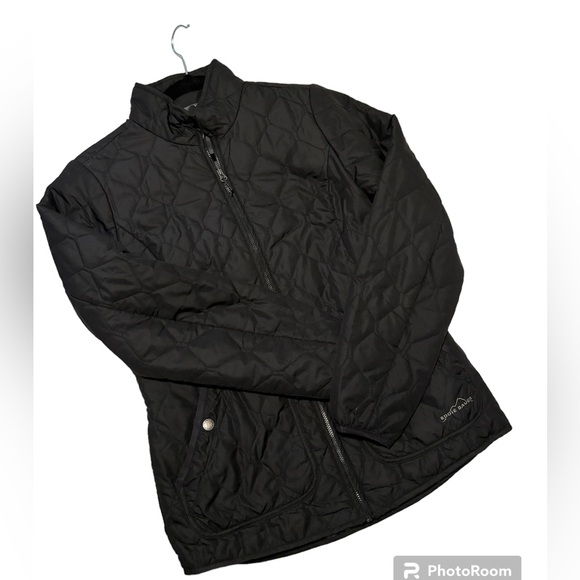 Eddie Bauer Black Quilted Mod Black Jacket - Picture 6 of 9